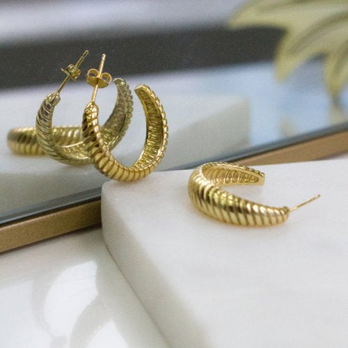 Gold Vermeil Croissant Hoops