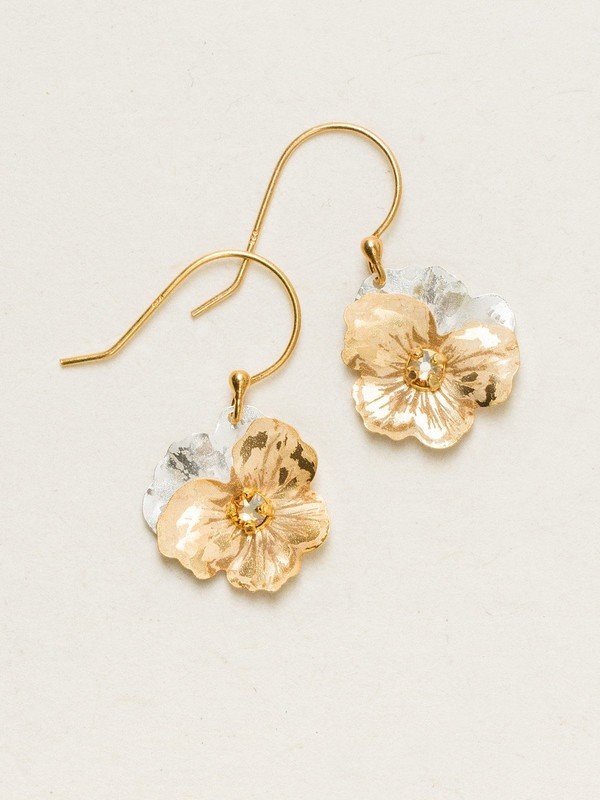 Holly Yashi Garden Pansy Drop Earrings