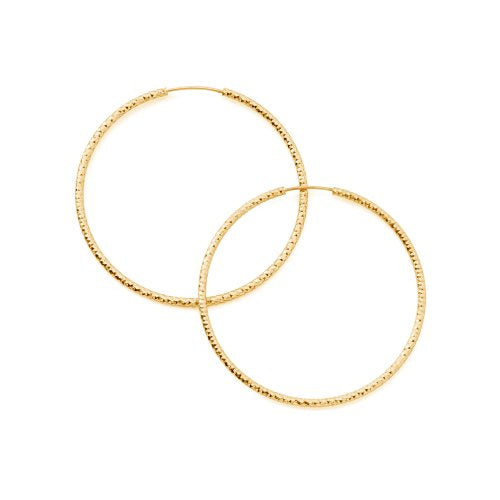 Gold Vermeil Diamond Cut Hoops