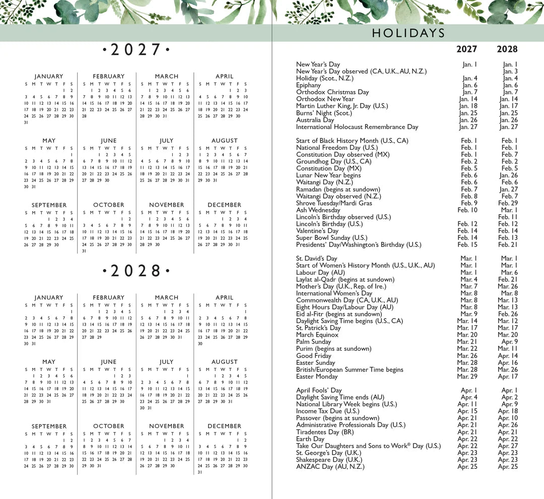 2027-28 2-Year Pocket Planner Eucalyptus