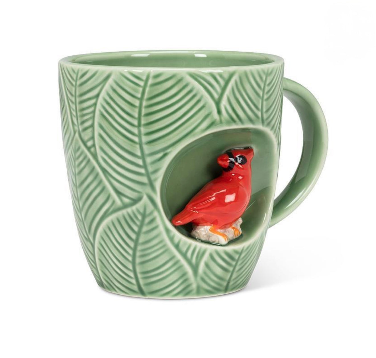 Leaf Mug with Cardinal