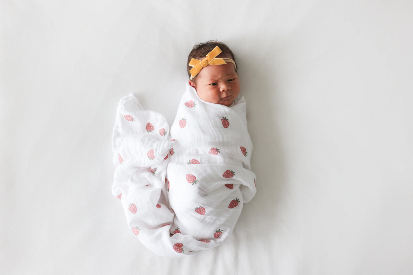 Lulujo Strawberries Swaddle Blanket