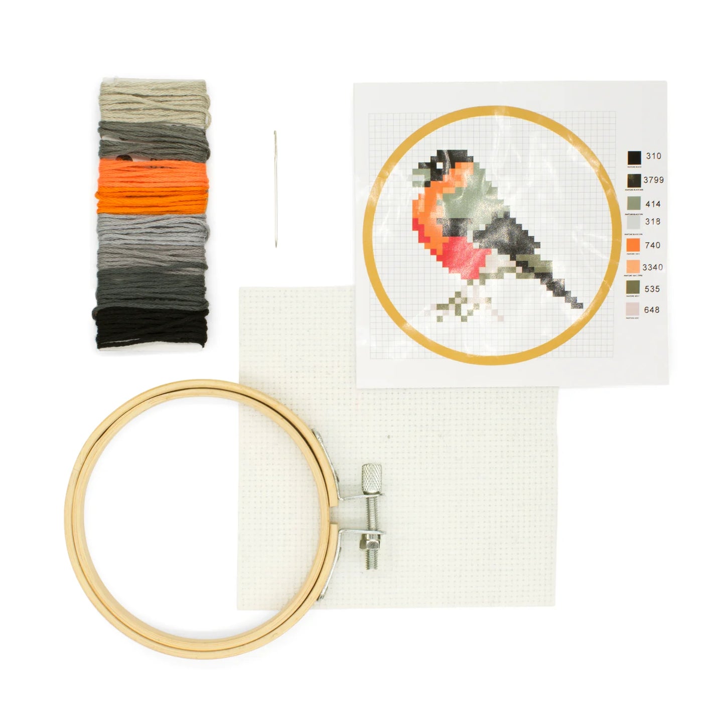 Kikkerland Bird Mini Cross Stitch Embroidery Kit