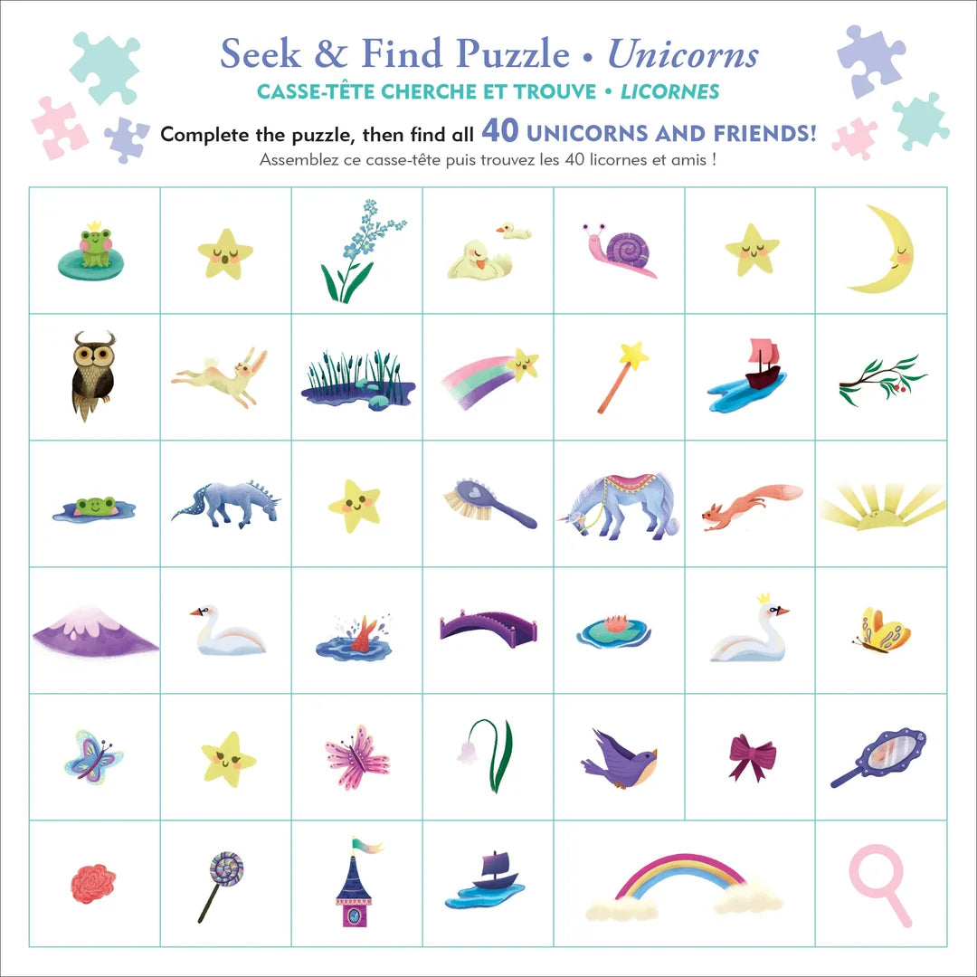 Peter Pauper Unicorns Seek & Find 100 pc Puzzle