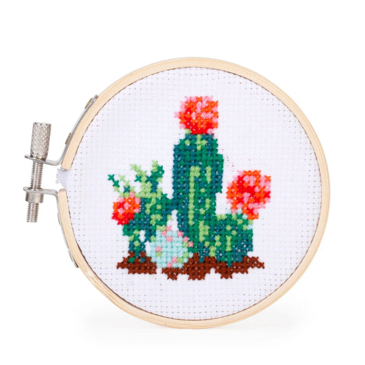 Kikkerland Cactus Mini Cross Stitch Embroidery Kit