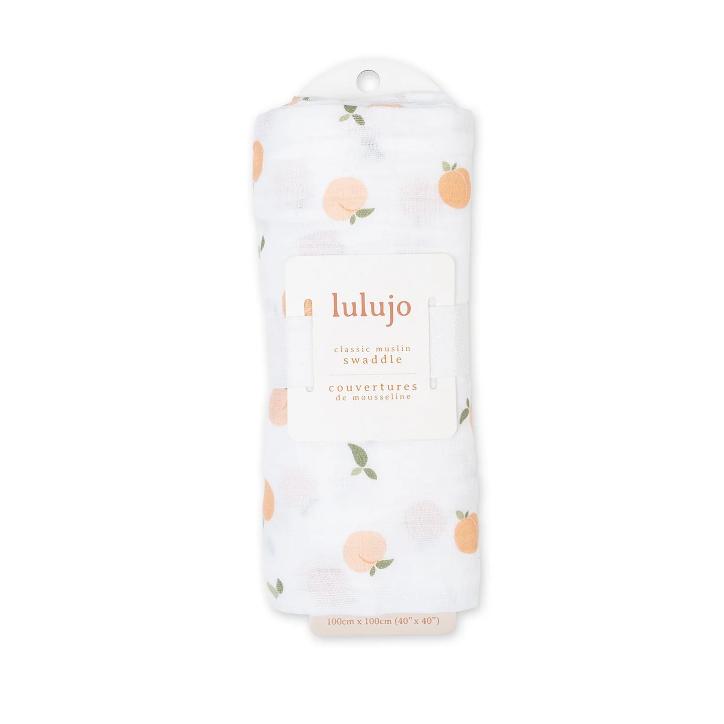 Lulujo Peaches Swaddle Blanket