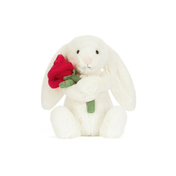 JellyCat Cream Bunny With Rose