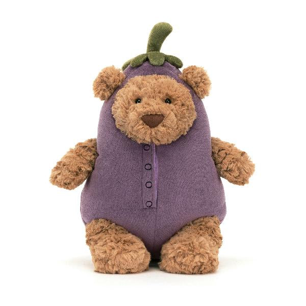 JellyCat Bartholomew Bear Eggplant