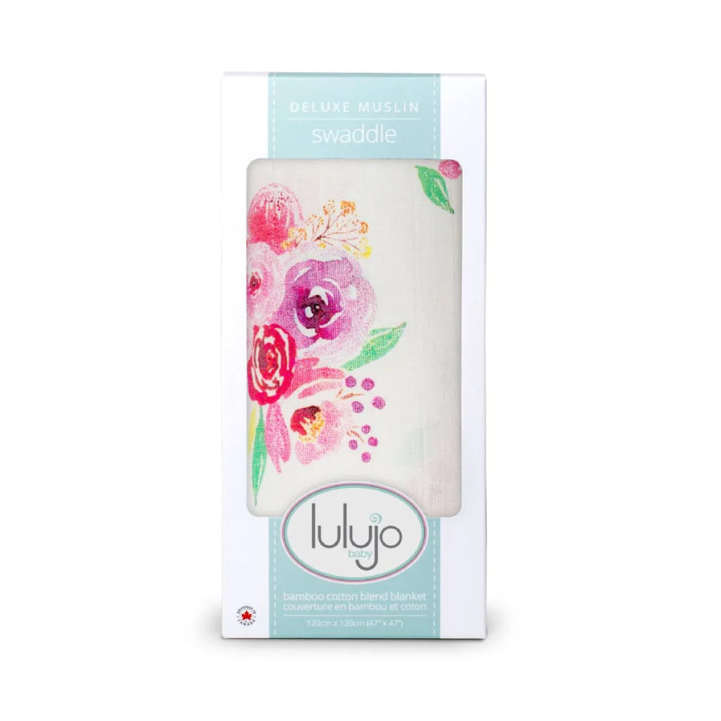 Lulujo Posies Swaddle Blanket