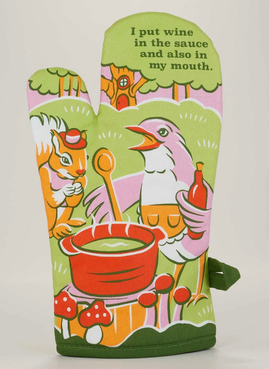 Blue Q Oven Mitt Wine In My Mouth