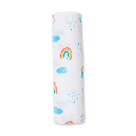 Lulujo Rainbow Sky Swaddle Blanket
