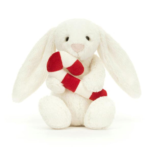 JellyCat Bashful Bunny With Candy Cane