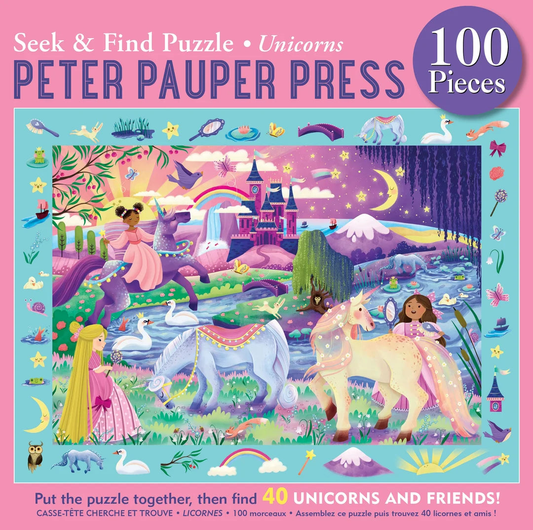 Peter Pauper Unicorns Seek & Find 100 pc Puzzle