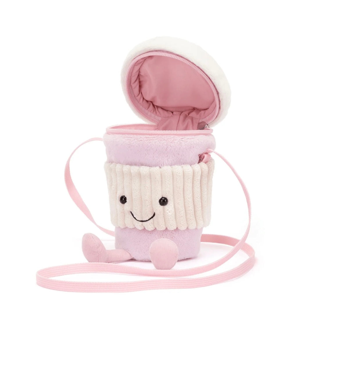 JellyCat Amuseables Coffee-To-Go Pink Bag