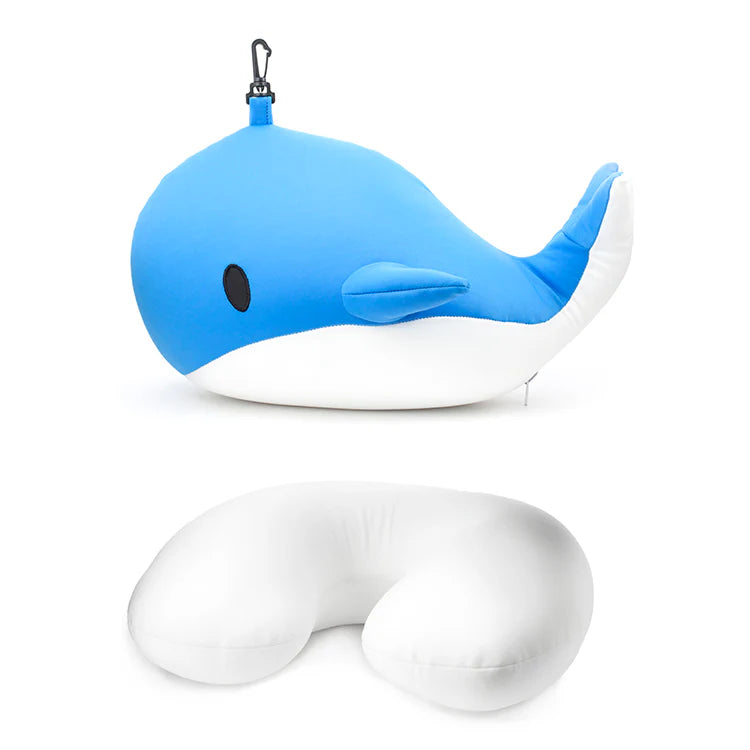 Kikkerland Whale Zip & Flip Travel Pillow