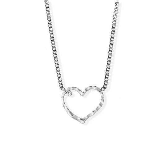 jj+rr Hammered Heart Pendant Necklace
