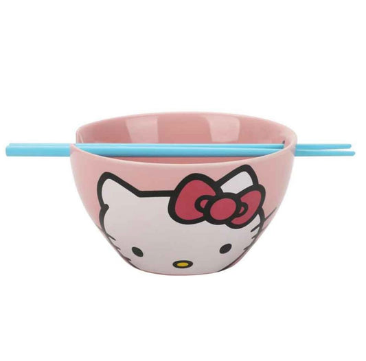 Hello Kitty Ramen Bowl With Chopsticks