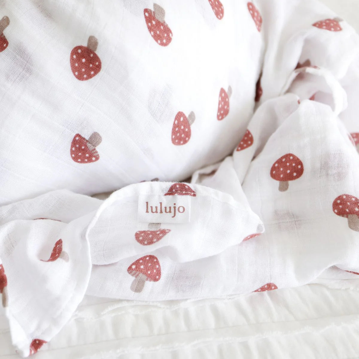 Lulujo Mushroom Swaddle Blanket