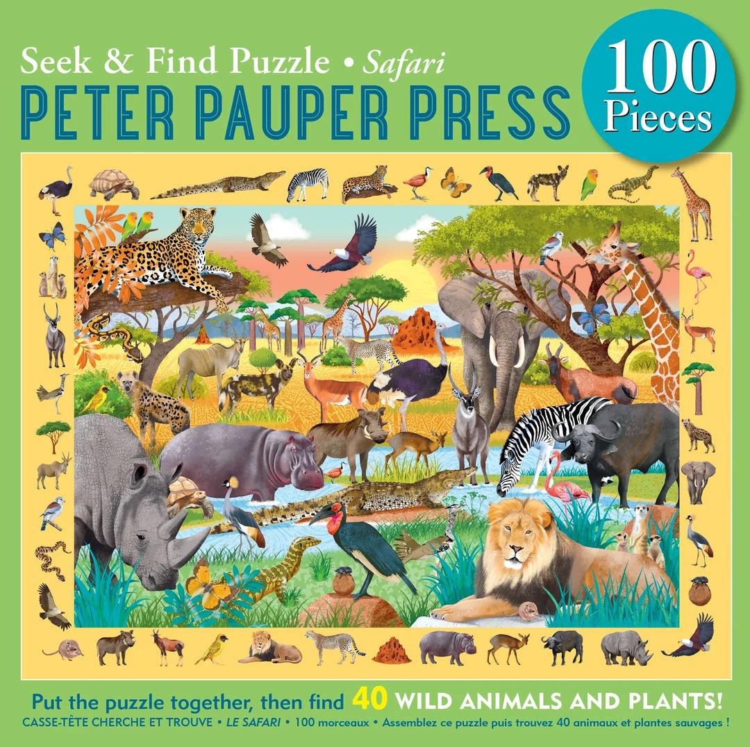 Peter Pauper Safari Seek & Find 100 pc Puzzle