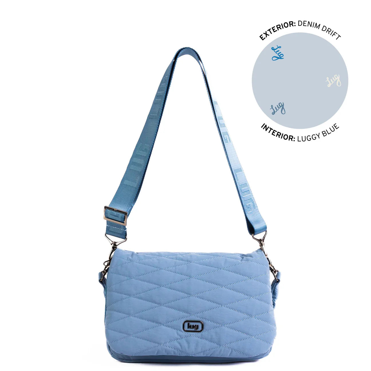 Lug Bina Fold Over Crossbody Bag Denim Drift