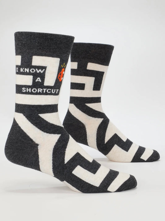 Blue Q Men’s I Know A Shortcut Crew Sock