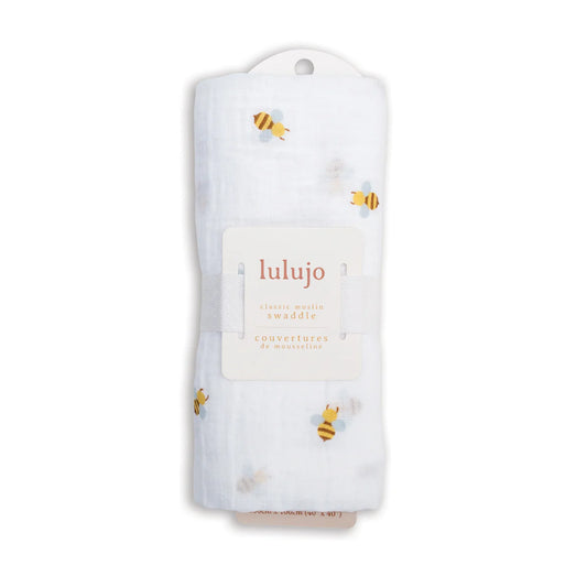 Lulujo Bees Swaddle Blanket