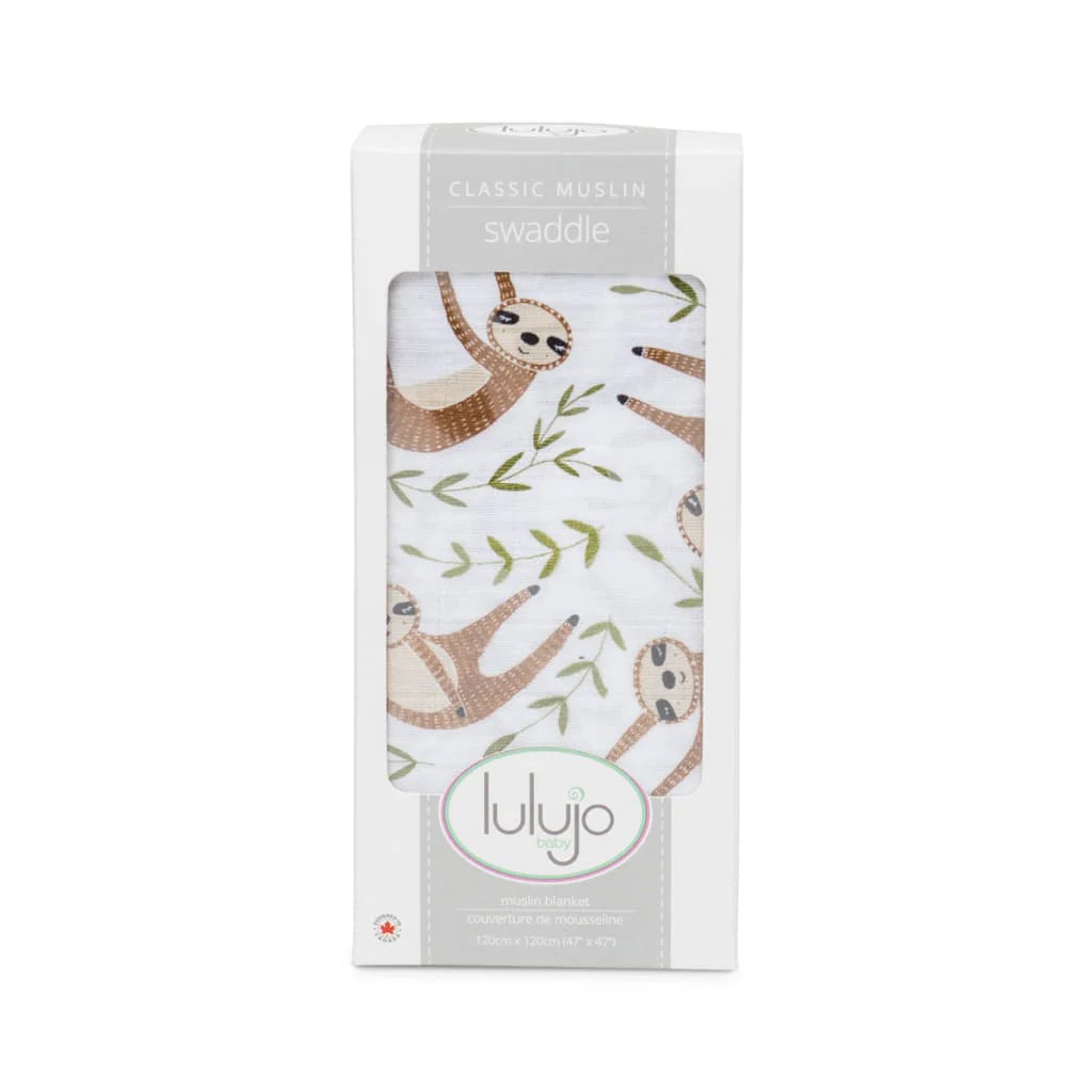 Lulujo Sloth Swaddle Blanket
