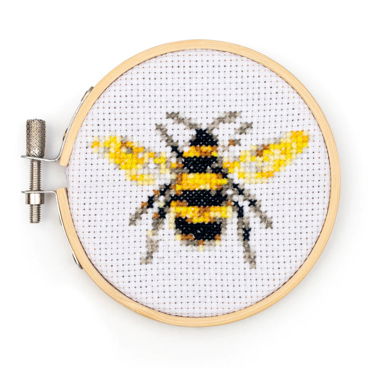 Kikkerland Bee Mini Cross Stitch Embroidery Kit