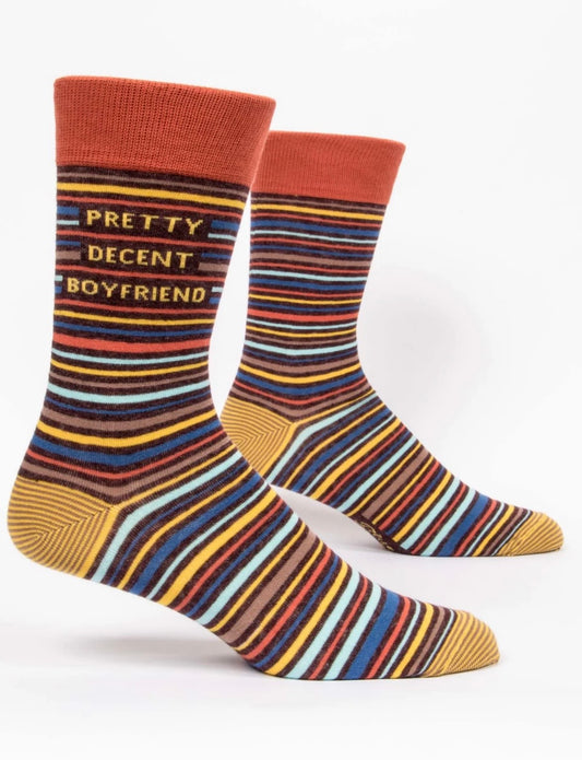 Blue Q Men’s Pretty Decent Boyfriend Crew Sock