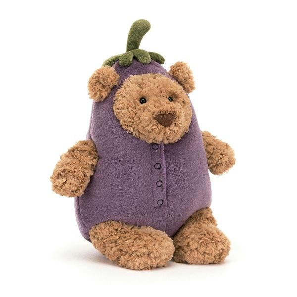 JellyCat Bartholomew Bear Eggplant