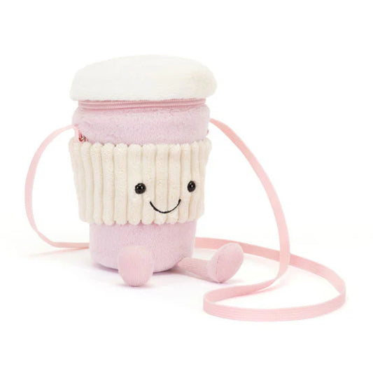 JellyCat Amuseables Coffee-To-Go Pink Bag