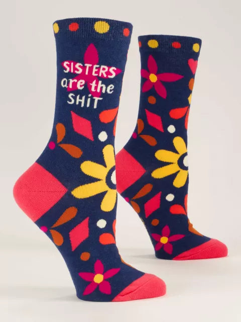 Blue Q Sisters Are The Shit Crew Socks
