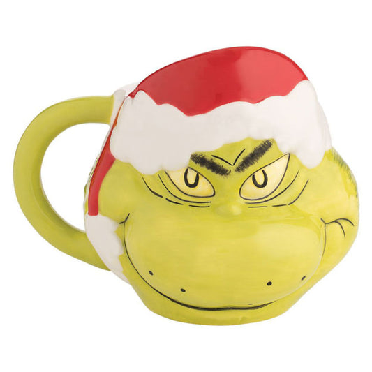 Grinch Sculpted Mug With Santa Hat