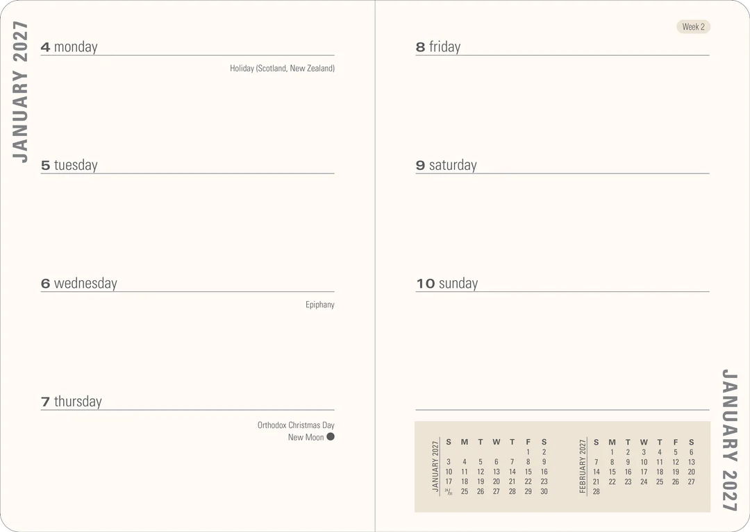 2027 Birds & Berries Weekly Planner