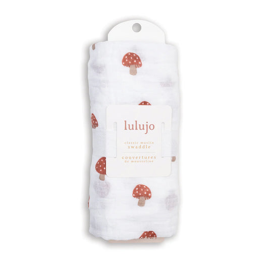 Lulujo Mushroom Swaddle Blanket