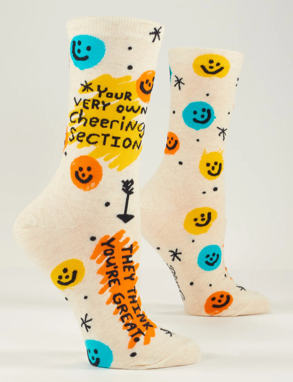 Blue Q Your Very Own Cheering Section. They Think You're Great. Women’s Crew Socks