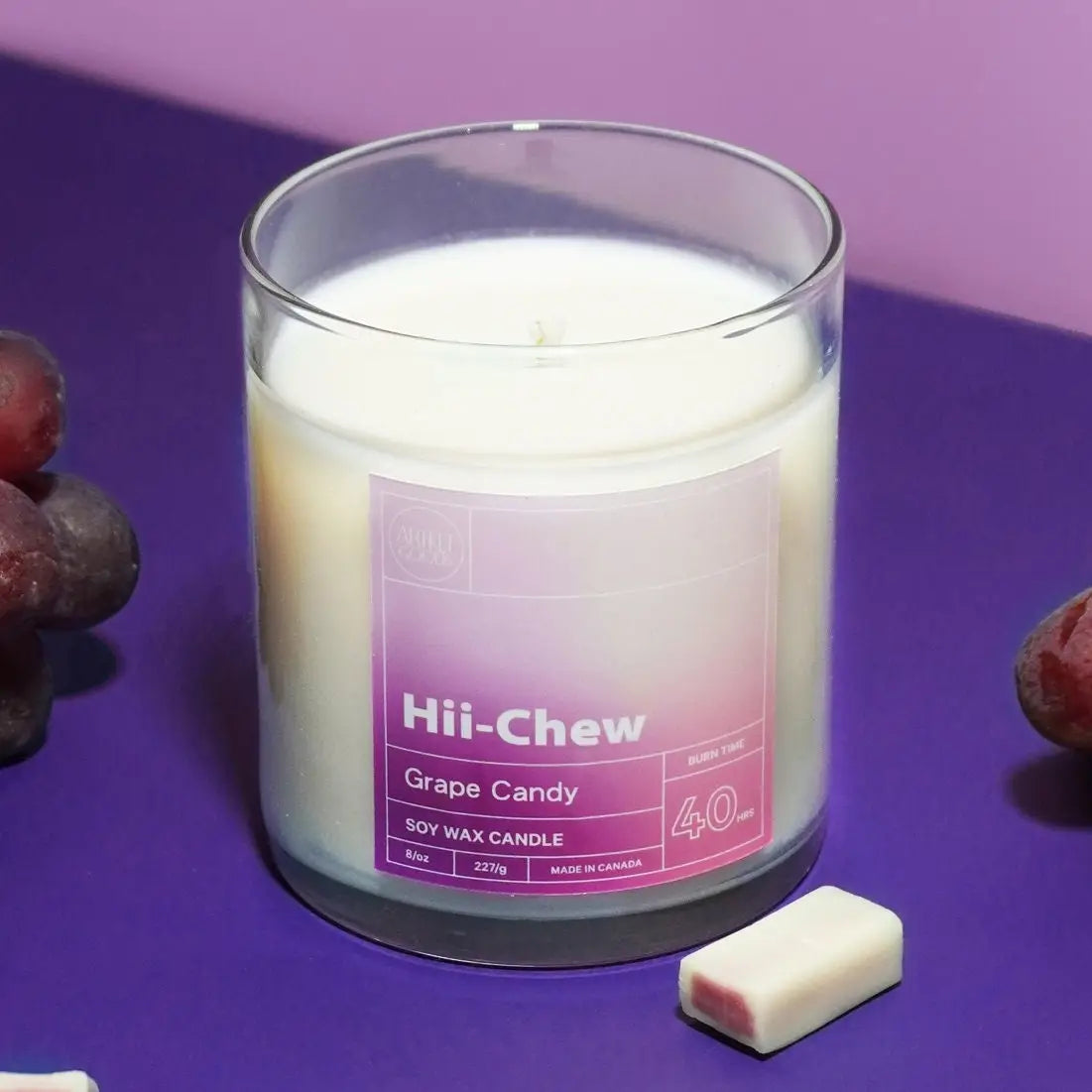 ArtketGoods Hii-Chew Grape Candy Soy Wax Candle