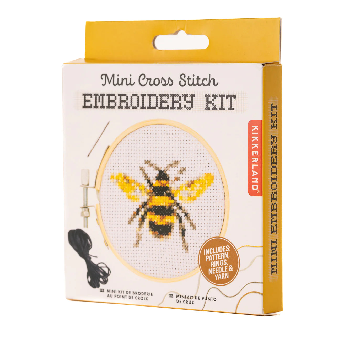 Kikkerland Bee Mini Cross Stitch Embroidery Kit