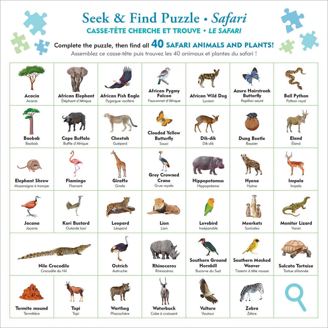Peter Pauper Safari Seek & Find 100 pc Puzzle