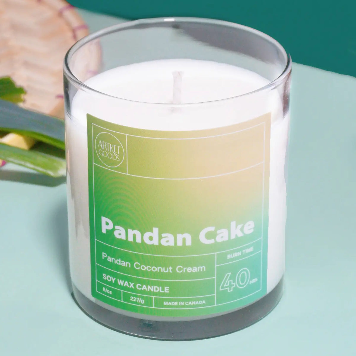ArtketGoods Pandan Cake Soy Wax Candle
