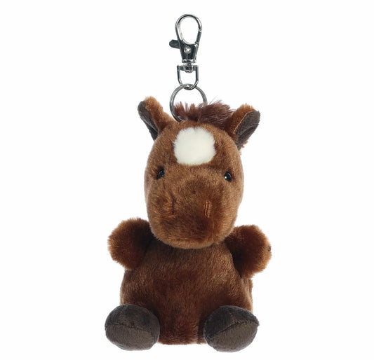 Palm Pals Truffle Brown Horse Clip On Keychain