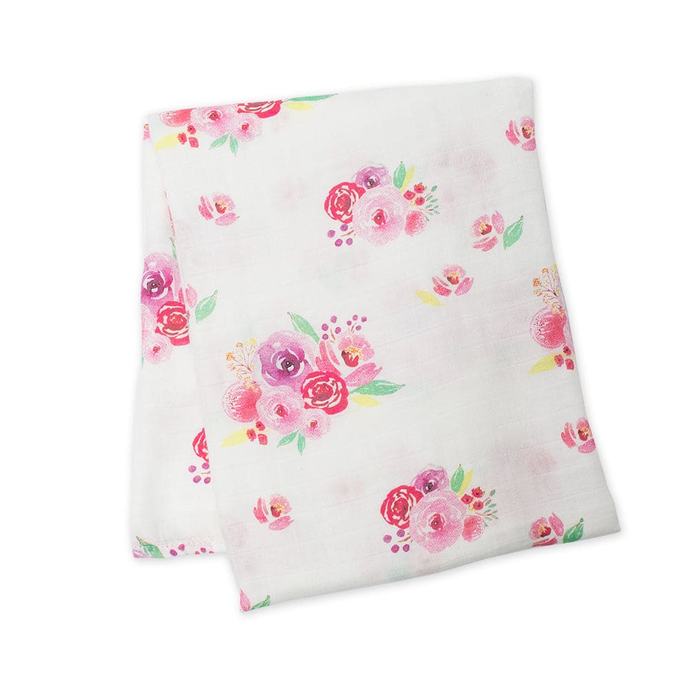 Lulujo Posies Swaddle Blanket