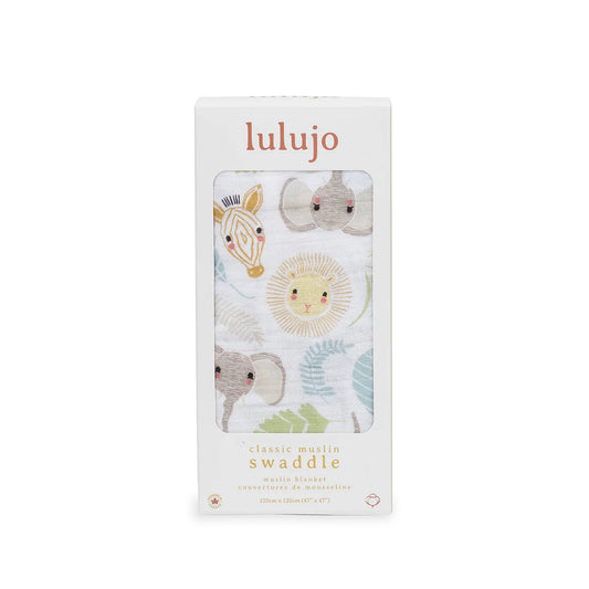 Lulujo Jungle Safari Swaddle Blanket
