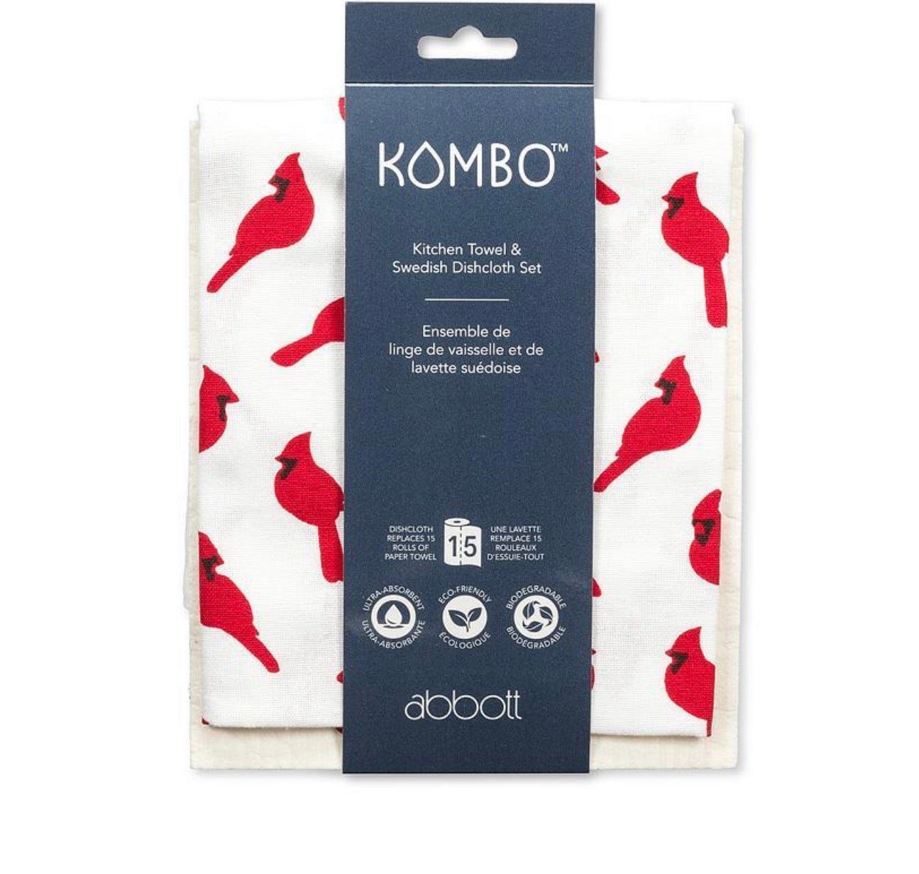 Cardinals Tea Towel and Swedish Cloth set