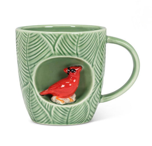 Leaf Mug with Cardinal