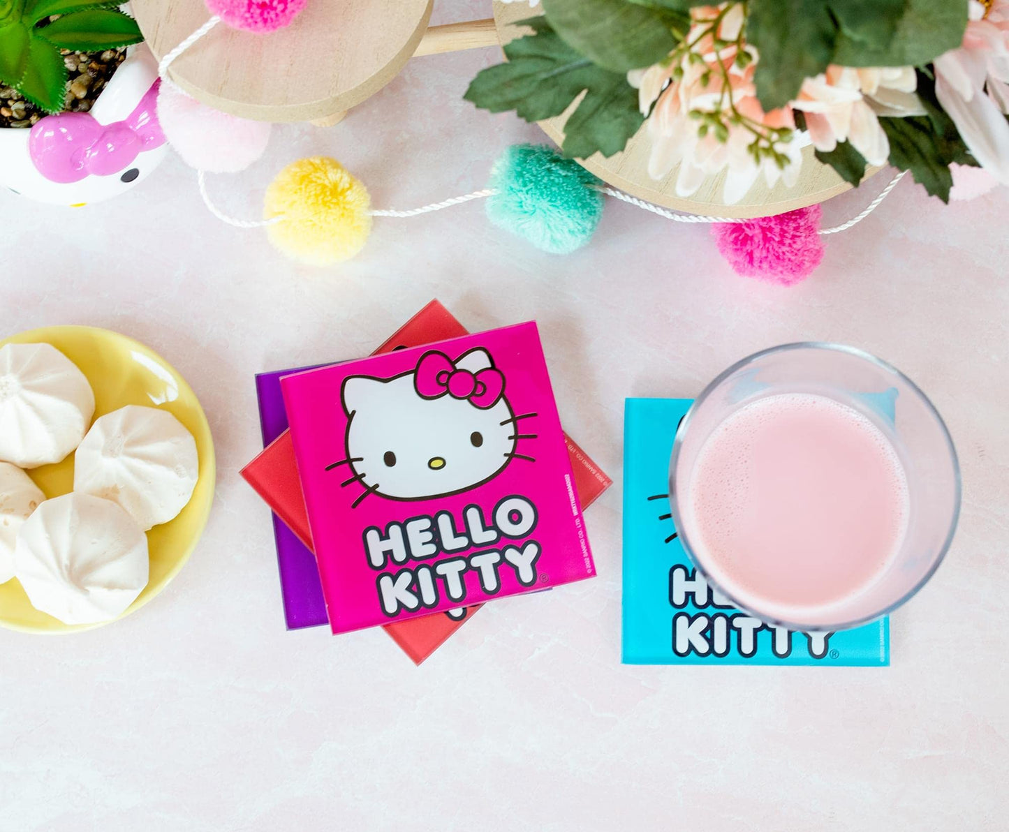 Hello Kitty Glass Coaster Set