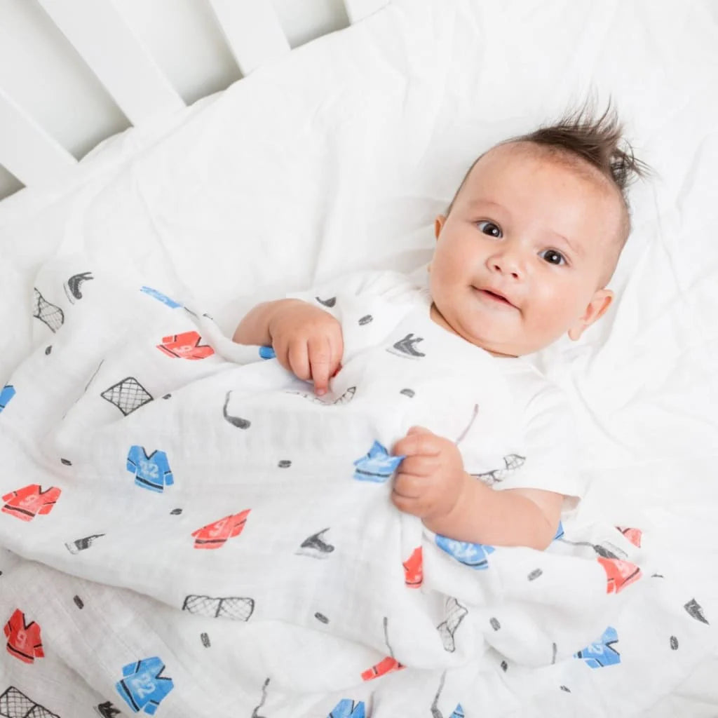 Lulujo Hockey Swaddle Blanket