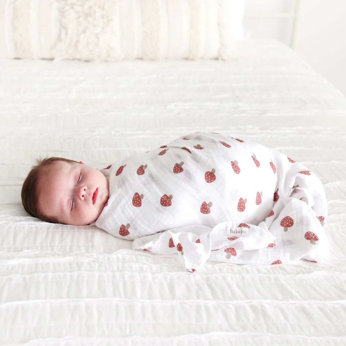 Lulujo Mushroom Swaddle Blanket