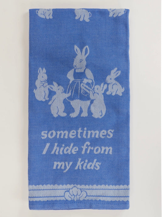 Blue Q Tea Towel Sometimes I Hide From My Kids