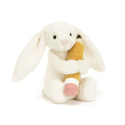 JellyCat Bashful Bunny With Pencil